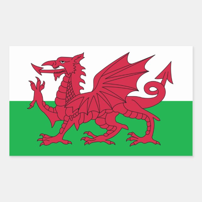 Welsh Flag Sticker (Vorderseite)