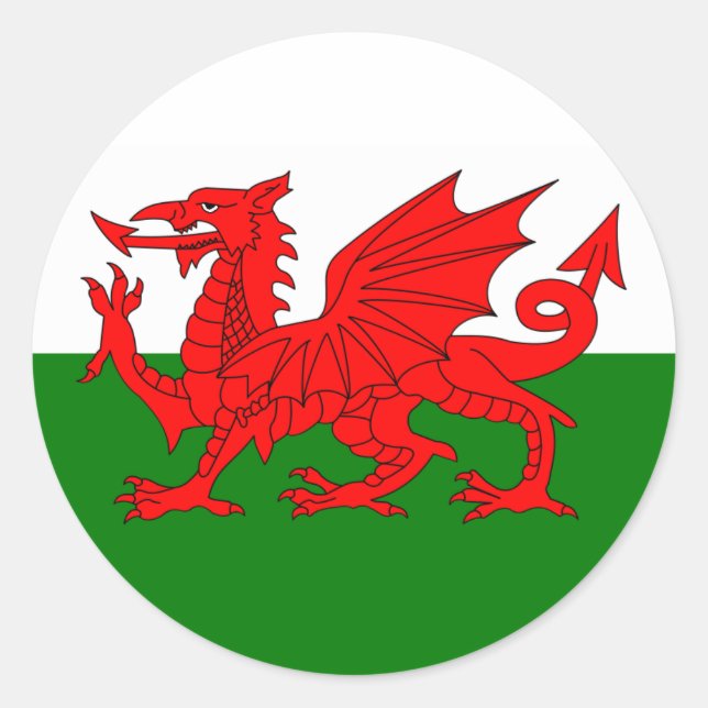 Welsh Flag Sticker (Vorderseite)