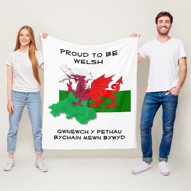 Welsh FLAG WALES Red Dragon St David Quote Fleecedecke (Beispiel)