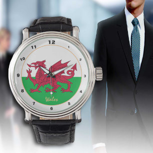 Welsh Flag, Wales trendy fashion /design watch Armbanduhr