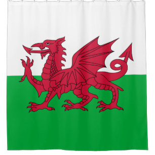 Welsh Flag (Wales) (Welsh Dragon) Duschvorhang
