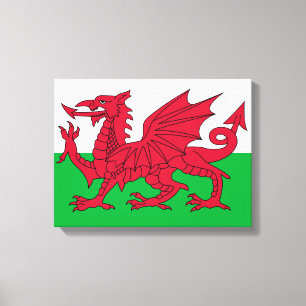 Welsh Flag (Wales) (Welsh Dragon) Leinwanddruck
