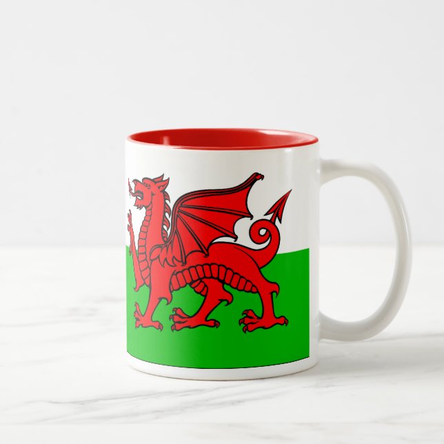 Welsh Flag Zweifarbige Tasse (Rechts)