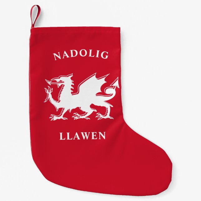 Welsh frohe Weihnachten Simple Celtic Nadolig Llaw Kleiner Weihnachtsstrumpf (Vorderseite)