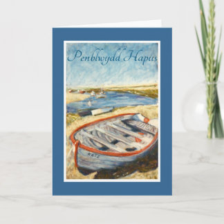 Welsh Greeting Birthday Card: Norfolk Dinghy Karte