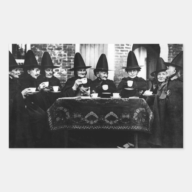 Welsh Hexen mit Tee-Krone-Teatime Rechteckiger Aufkleber (Vorderseite)