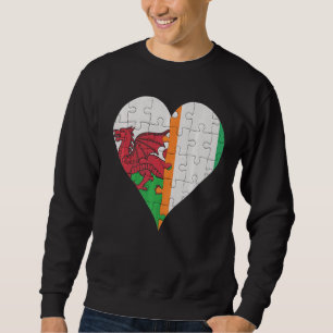 Welsh Ivorian Flag Herz Sweatshirt