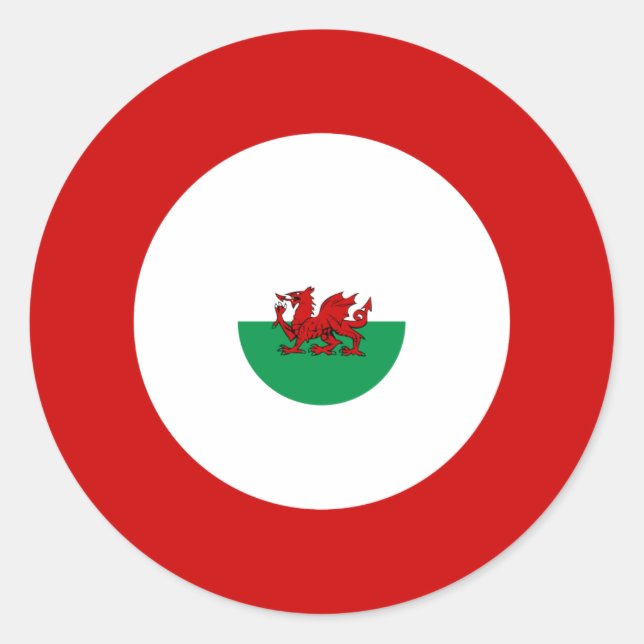 Welsh Mod Bullseye Round Sticker (Vorderseite)