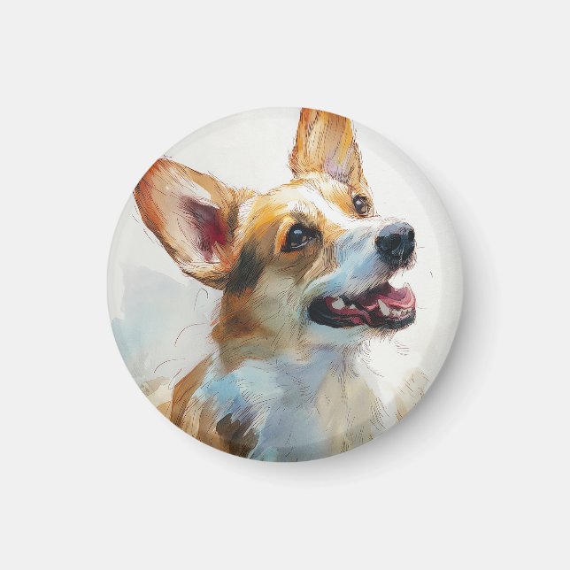 Welsh Pembroke corgi watercolor Magnet (Vorne)