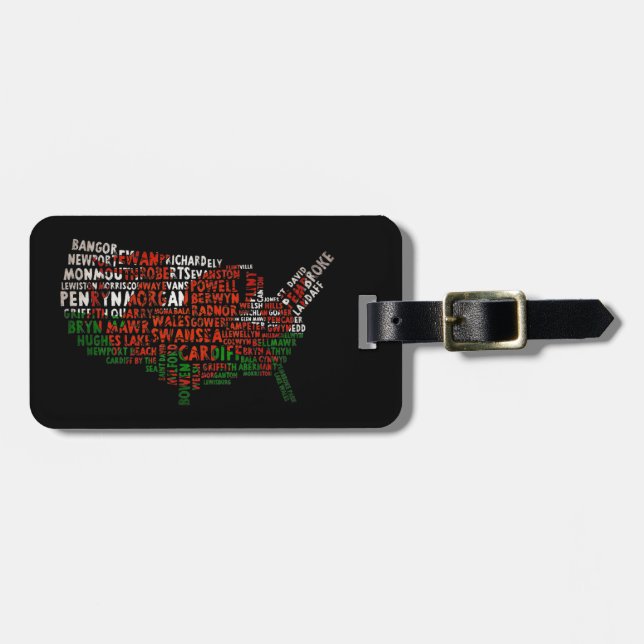 Welsh Place Names im US-Gepäcktag Gepäckanhänger (Vorderseite horizontal)
