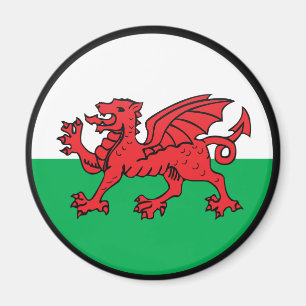 Welsh Quality Flag Circle Magnet