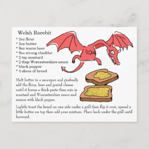 Welsh Rarebit Recipe Card Postkarte