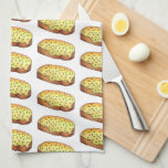 Welsh Rarebit Savory Cheese Toast British Food UK Geschirrtuch<br><div class="desc">Das Design zeigt eine originelle Marker-Illustration eines klassischen walisischen Kaninchens (auch bekannt als "walisisches Kaninchen"), das aus heiß geschmolzenen Käsesoßen hergestellt wird, der über eine Scheibe Brot mit Toastbrot serviert wird und mit einer Sprinklerei von Küken fertig ist. Dieses britische Design ist auch auf anderen Produkten erhältlich. In diesem Shop...</div>