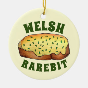 Welsh Rarebit Savory Cheese Toast British Food UK Keramik Ornament