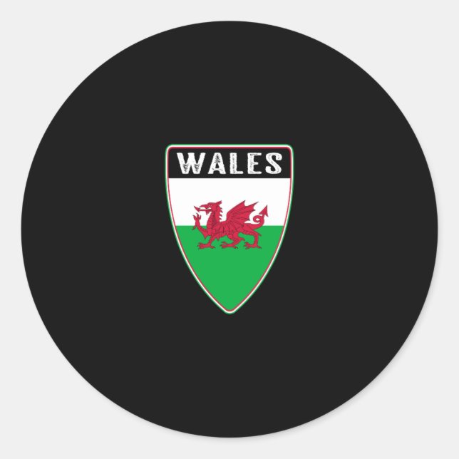 Welsh Shield Runder Aufkleber (Vorderseite)