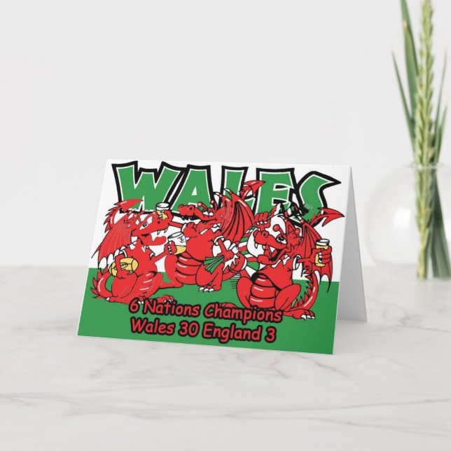 Welsh Six Nation Rugby Champions, W 30-3 E Karte (Vorderseite)