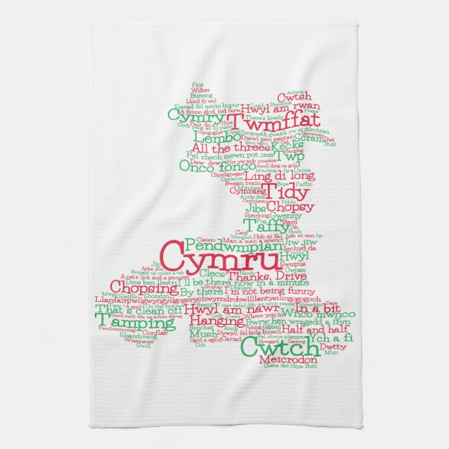 Welsh Slang Word Art Karte Handtuch (Vertikal)