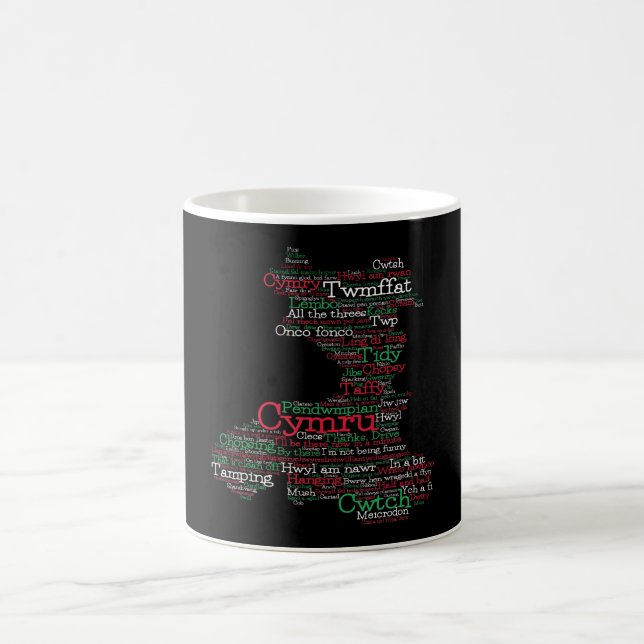 Welsh Slang Word Art Map Kaffee Tasse (Mittel)