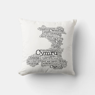 Welsh Slang Word Art Map Kopfkissen Kissen