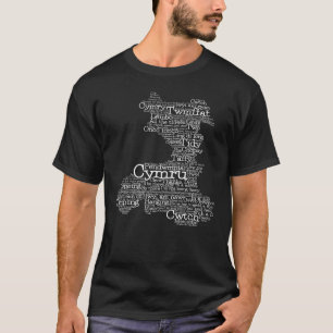 Welsh Slang Word Art Map T - Shirts