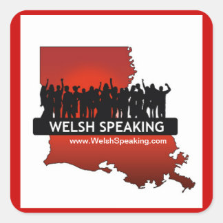 Welsh spricht "Logo-Aufkleber" Quadratischer Aufkleber