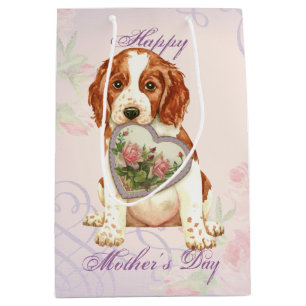 Welsh Springer Spanel Herz Mama Mittlere Geschenktüte