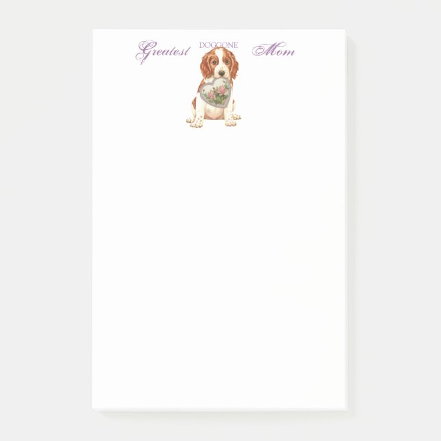 Welsh Springer Spanel Herz Mama Post-it Klebezettel (Vorderseite)