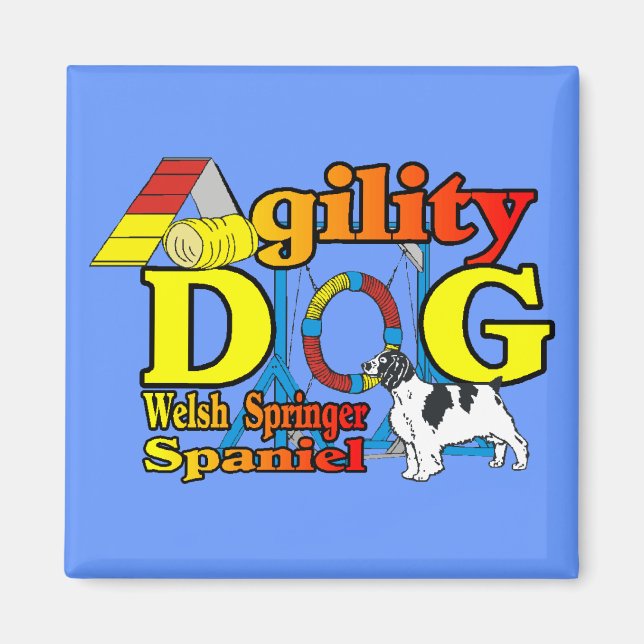 Welsh Springer Spaniel Agility Geschenke Magnet (Vorne)