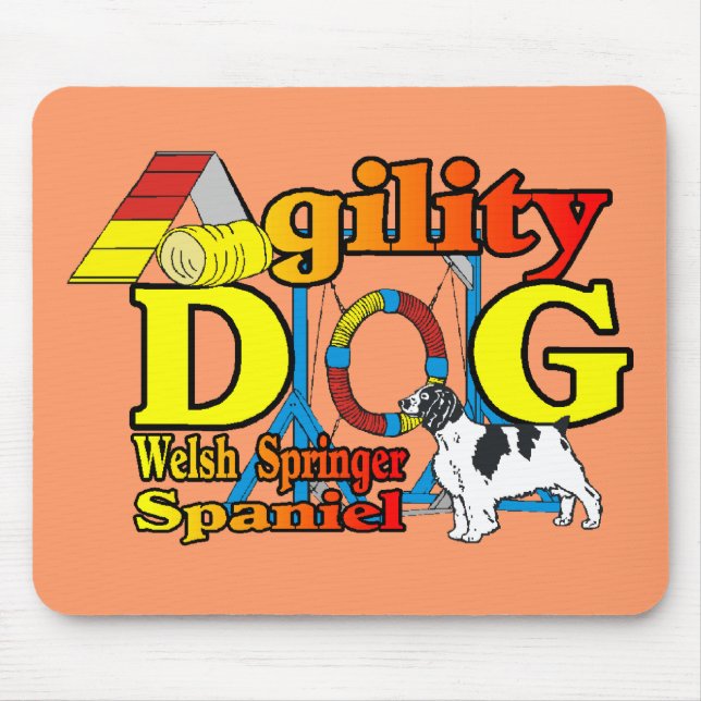 Welsh Springer Spaniel Agility Geschenke Mousepad (Vorne)