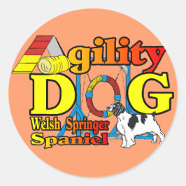 Welsh Springer Spaniel Agility Geschenke Runder Aufkleber