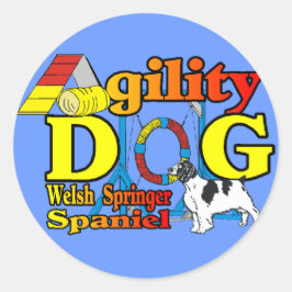 Welsh Springer Spaniel Agility Geschenke Runder Aufkleber