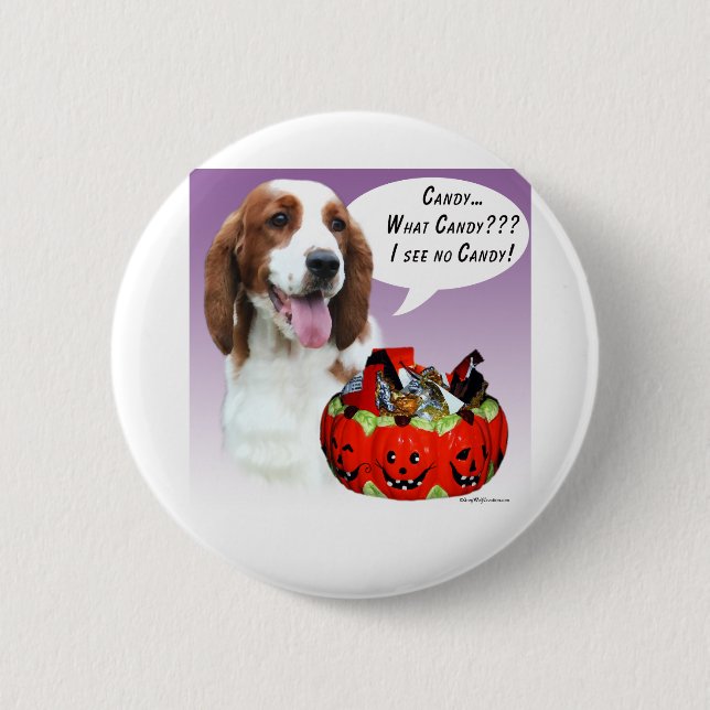 Welsh Springer Spaniel Halloween Candy Button (Vorderseite)