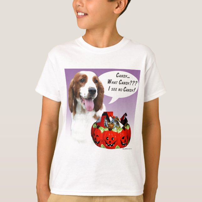 Welsh Springer Spaniel Halloween Candy T-Shirt (Vorderseite)