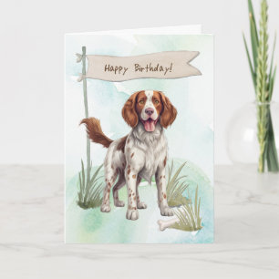 Welsh Springer Spaniel Hund unter Geburtstagszeich Karte