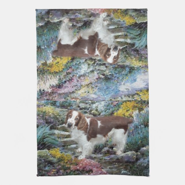 Welsh Springer Spaniel Kunstgeschenke Geschirrtuch (Vertikal)