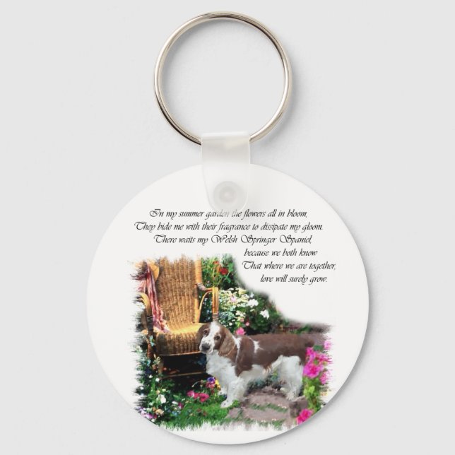 Welsh Springer Spaniel Kunstgeschenke Schlüsselanhänger (Vorderseite)