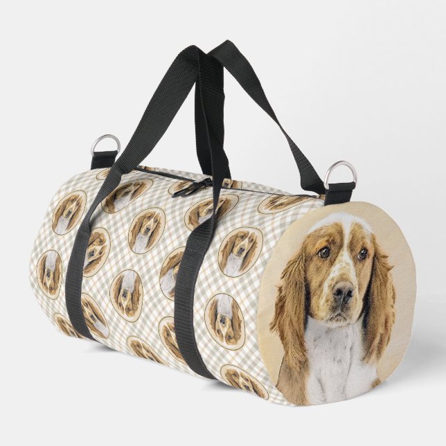 Welsh Springer Spaniel Malerei Original Dog Art Duffle Bag (Linke Seite)