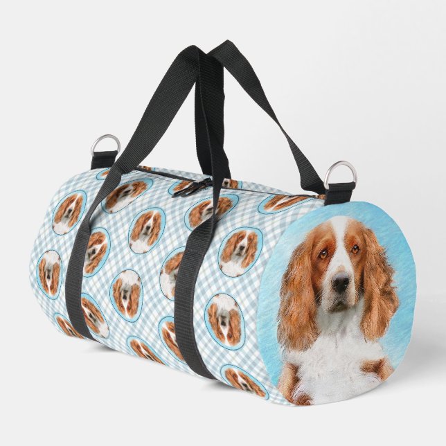 Welsh Springer Spaniel Malerei Original Dog Art Duffle Bag (Linke Seite)