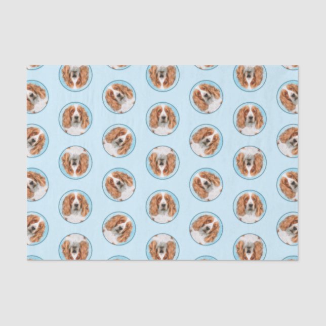 Welsh Springer Spaniel Malerei Original Dog Art Seidenpapier (Vorderseite)