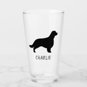 Welsh Springer Spaniel Silhouette mit Long Schwanz Glas