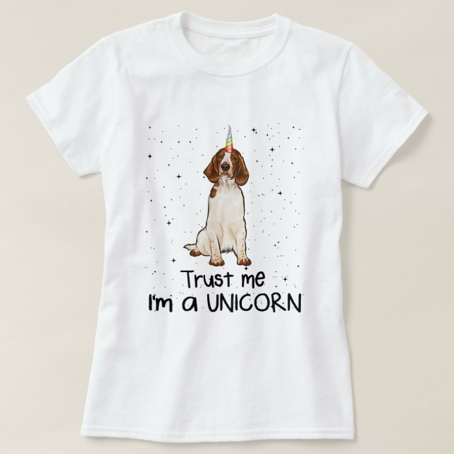 Welsh Springer Spaniel vertraue mir im a Unicorone T-Shirt (Design vorne)