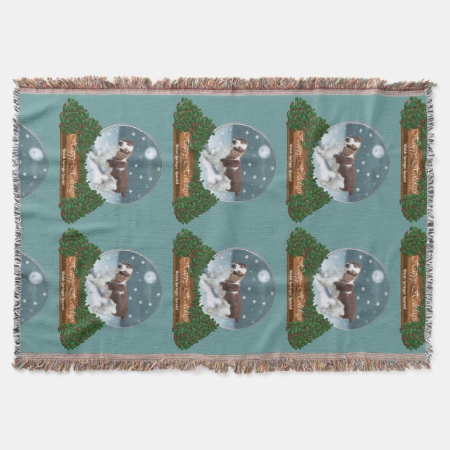 Welsh Springer Spaniel Weihnachten Decke (Vorderseite)