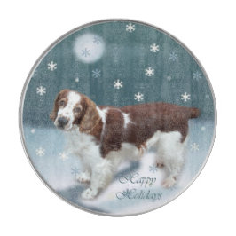 Welsh Springer Spaniel Weihnachten Schneidebrett