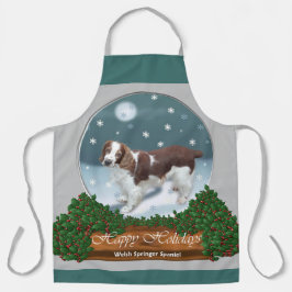 Welsh Springer Spaniel Weihnachten Schürze