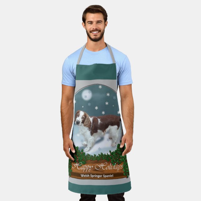 Welsh Springer Spaniel Weihnachten Schürze (Getragen)