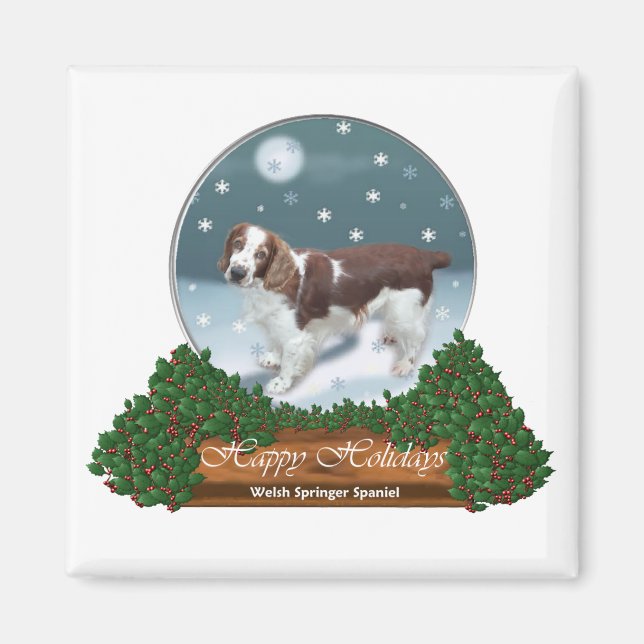 Welsh Springer Spaniel Weihnachtsgeschenke Magnet (Vorne)