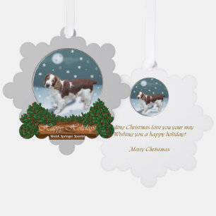 Welsh Springer Spaniel Weihnachtsgeschenke Ornament Karte