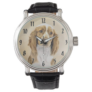 Welsh Springer Spanischmalerei - Original Dog Art Armbanduhr