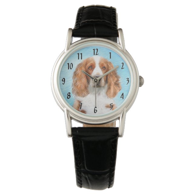 Welsh Springer Spanischmalerei - Original Dog Art Armbanduhr (Vorderseite)
