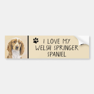 Welsh Springer Spanischmalerei - Original Dog Art Autoaufkleber